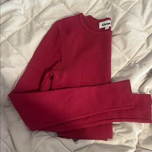 about us raspberry Red Long Sleeve Top